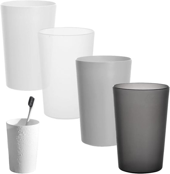 4 stuks - tandenborstel beker - badkamer mondspoel beker - grote capaciteit spoelen - paar scrub plastic beker