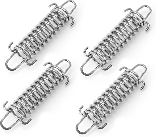 4 stuks - Tenttrekveer - campingtent - spanveer - zonnezeil - Luifelspanveren - Veergesp met hoge sterkte - bevestigingsaccessoires voor campingtent - trekveer met dubbele haak - veer voor tenten, luifels, boten, caravans van EasyHedgehog
