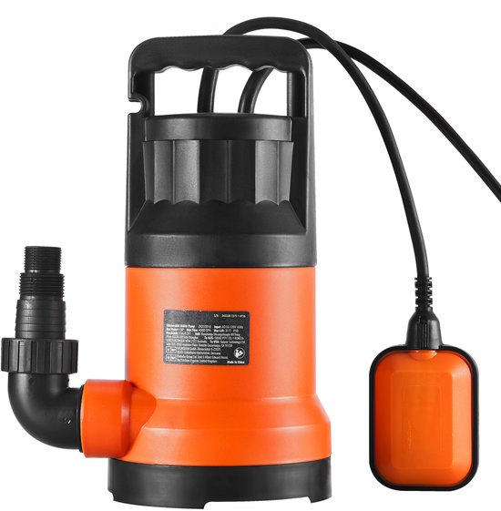 400 W 9500 L/h Hoogwaardige Multidoelpomp, Dompelpomp met 8 m Opvoert hoogte, Inclusief 3 m Kabel voor Zwembad, Tuin, Kelderafvoer van Merkloos