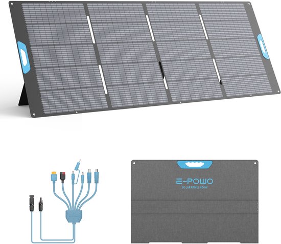 400W Vouwbaar Zonnepaneel, Monokristallijn Zonnepaneel met ETFE, IP67 Waterbestendig, MC4 Aansluiting, voor Camper, Caravan, Tuin en Noodstroomvoorziening