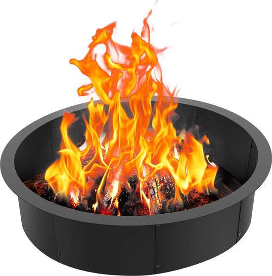 45 inch vuurkorfring - 254 cm hoogte - zware koolstofstalen voering - buiten kamperen kamperen voor beginners van Merkloos