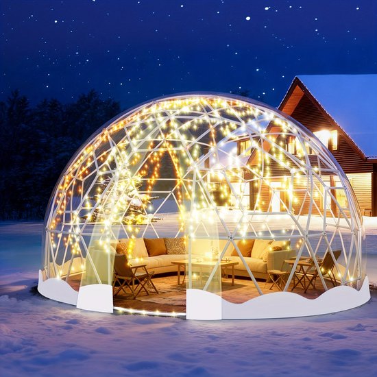 4.6m Koepeltent – Iglo Tent – Dome Tent – Tuinkas – All-Weather Tent – 10-Persoons – Stevig ABS Frame – Wind- en Sneeuwbestendig van Merkloos