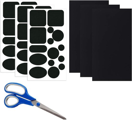 48x Zelfklevende Reparatiestukken Nylon Set voor Jassen, Tenten en Outdoor Kleding - Zwart