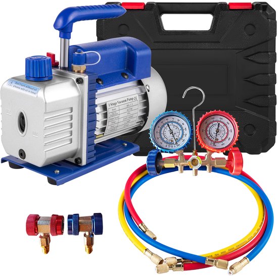 4CFM 1/4 Pk Lucht Vacuümpomp HVAC Koel- en Airconditioning Verdeelstukmeterset R134a-Kit van AstroAI