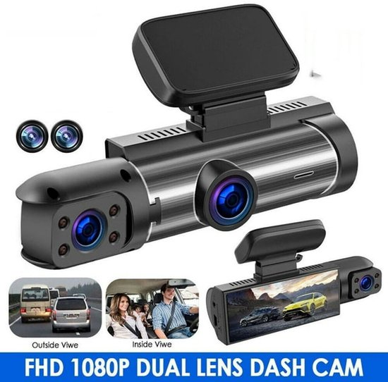 4K autocamera's voor en achter, interieurcamera voor met wifi, Full HD 1080p, draadloos nachtzicht, 32 GB van Merkloos