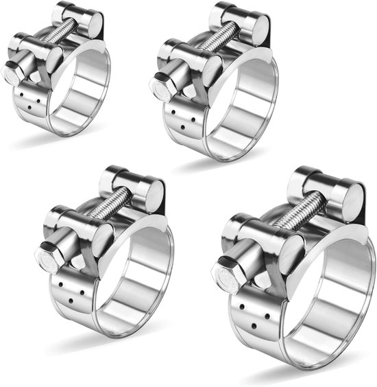 4pcs Hinge Bolt Clamps - 40-43mm RVS Slangklemmen - Verstelbare Slangklemmen - RVS Uitlaatklem - Pijpklemmen - Klemmen voor Slangen en Buizen van Merkloos