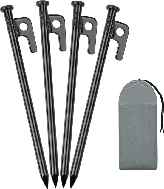 4pcs Steel Tent Pegs 19cm Ground Nail for Camping and Outdoor Hiking van Merkloos