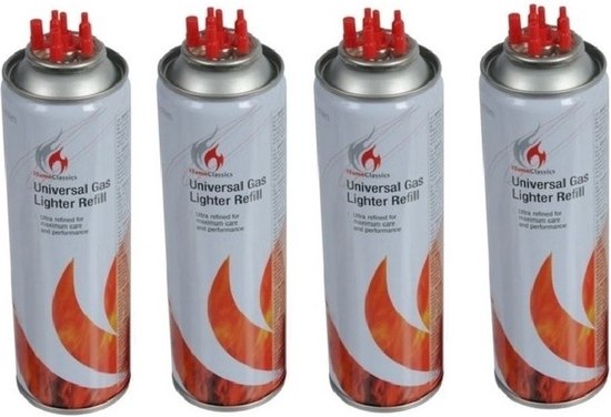 4x Aansteker gas / butaan gasfles 250 ml van Huismerk