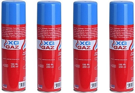 4x Busjes aansteker gas / butaan gasfles 250 ml van Huismerk