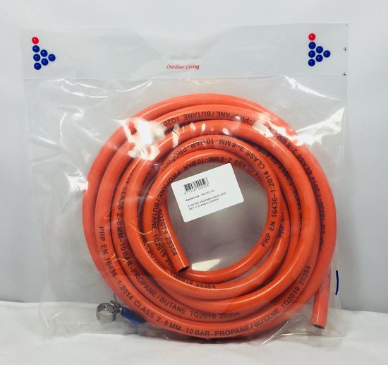 5 meter propaangasslang met 2 vleugelmoer slangklemmen van Generic