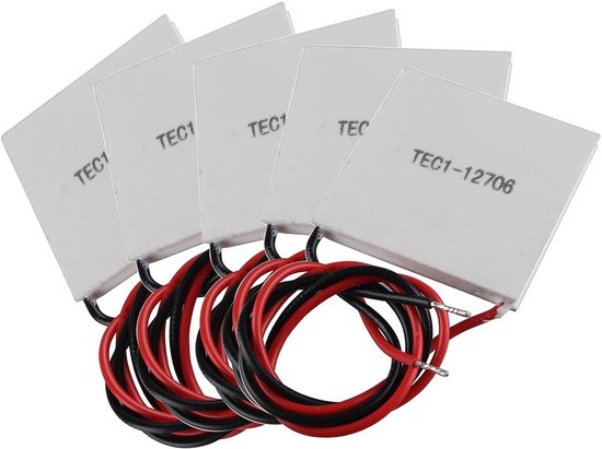 5-Pack Peltier Koelmodule TEC1-12706 Thermische Koelsysteem 12V 60W van Merkloos