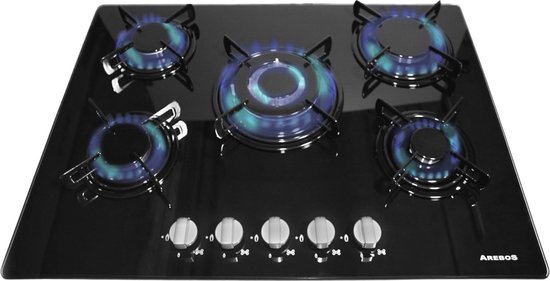 5-pits gaskookplaat met glaskeramisch oppervlak - Voor aardgas en propaan van Etna