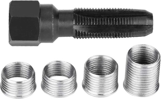 5 stks bougie draad reparatie kit m14 bougie draad reparatie voor koolstofstaal bougie draad met 14mm bougie inserts cilinderkop tool kit