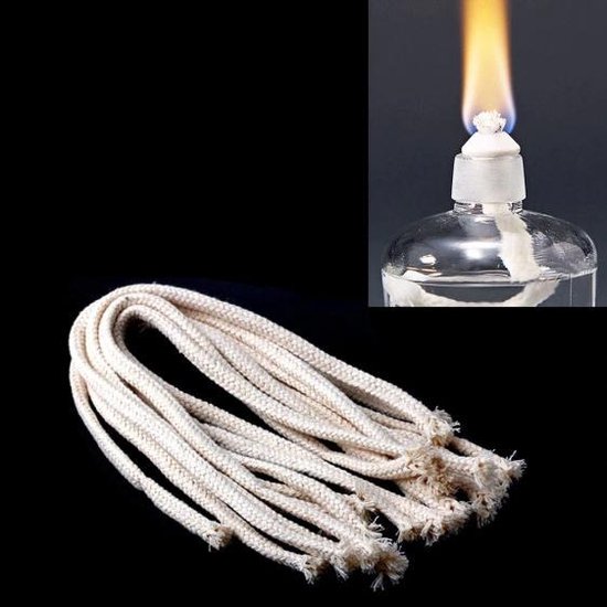 5 Stuks - Olielamp Lont - Lont - Brander - Aansteeklont - Touw - Katoen - 43cm - Diameter 5mm