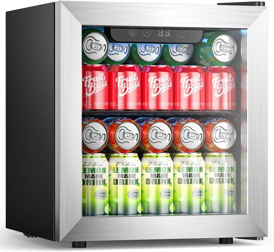 50 blikjes mini-koelkast, ETL-goedgekeurd, 1,3 kubieke voet met glazen deur, verstelbare planken, digitale temperatuur, koelkast, frisdrank, bier of wijn voor