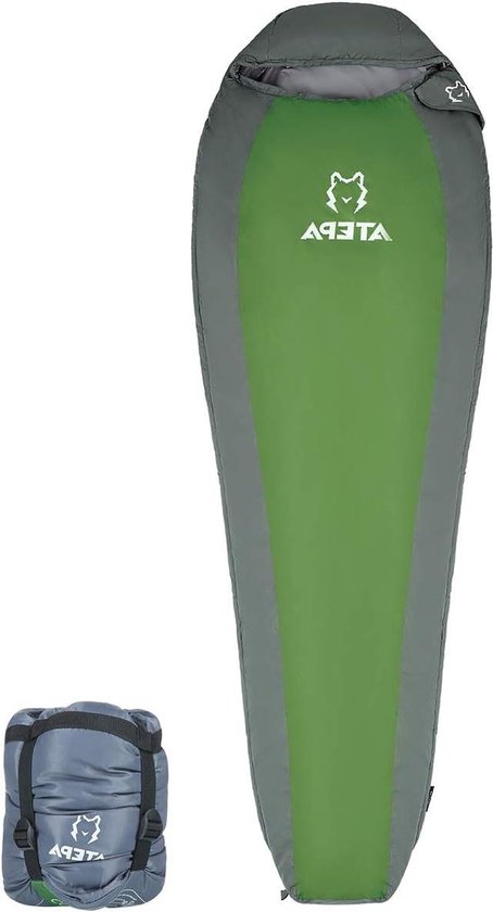 50 graden F / 10 graden C Mummieslaapzak voor 2 seizoenen campingrugzak van Quechua