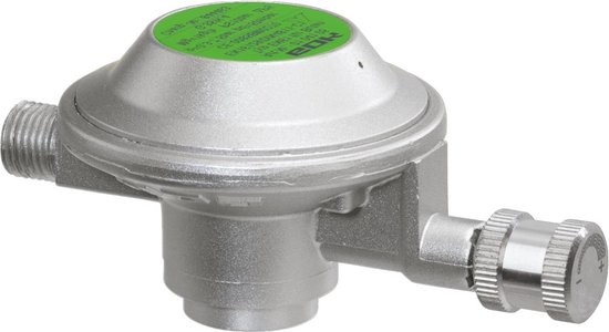 50 mbar zilver gasregelaar voor camping, caravan met afsluitventiel van Merkloos