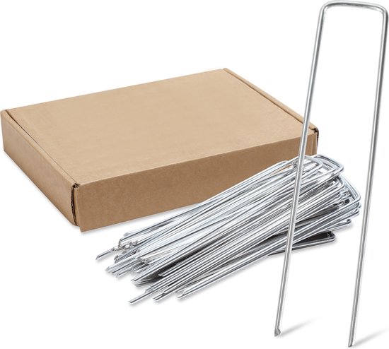 50 stuks Gronddoekpen - 15x2,5cm - Ø2,8mm - Worteldoekpen - Grondankers - Ijzer van Merkloos