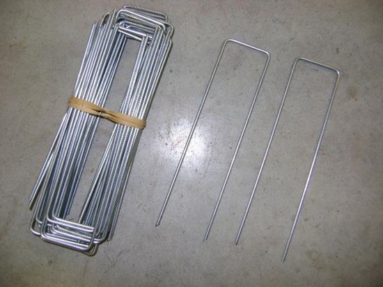 500 stuks Gronddoekpen(nen), kunstgraspen(nen), worteldoekpen(nen) Ø3mm - 5 cm breed en 20 cm lang van Green-L