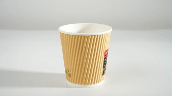 500x Koffiebeker dubbelwandig Ripple Wall 7oz 180ml bruin Drinkbeker - Koffiebeker - Kartonnen Beker FSC