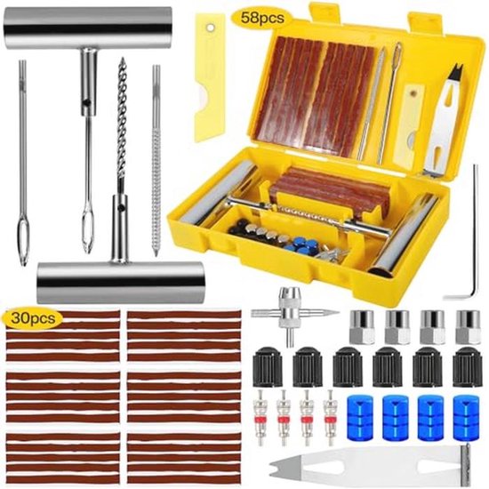 58-delige heavy duty bandenreparatieset voor autobanden