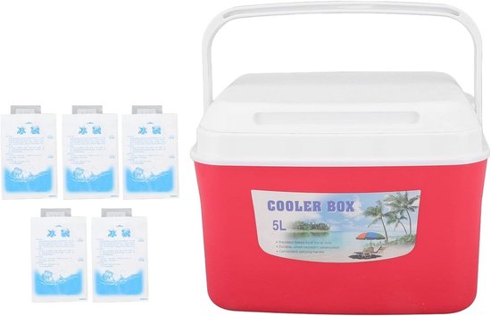 5L Draagbare Koelbox voor Voedsel en Geneeskunde - Lange Draagbare Isolatie voor Auto, Strand, Camping en Vissen