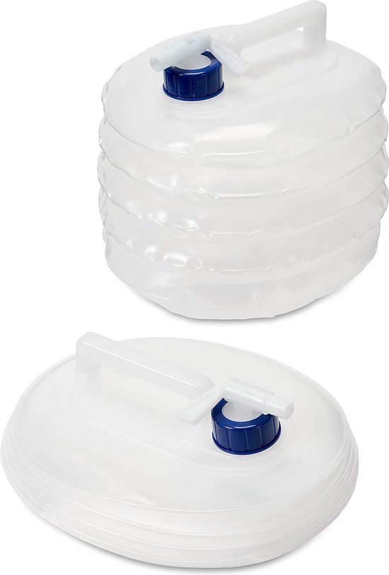 5L opvouwbare jerrycan met kraan, waterjerrycan voor kamperen, camper, outdoor & reizen - transparant, stabiel en BPA-vrij van WATERGO™
