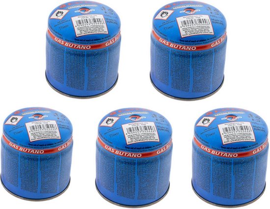 5x 360ML/190gram butane - propaan gasbus 6.7oz gaspatroon butaangas gasfles priktank camping gasvulling voor kooktoestel of bbq van Bluemorpho