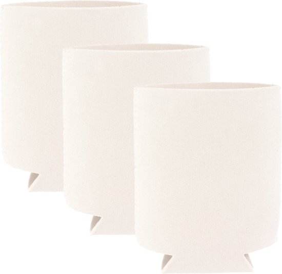 5x blikjes koeler / koelhoud hoesjes / bierblik hoesjes - wit - Frisdrank/bier blikjes koel houden van Avento