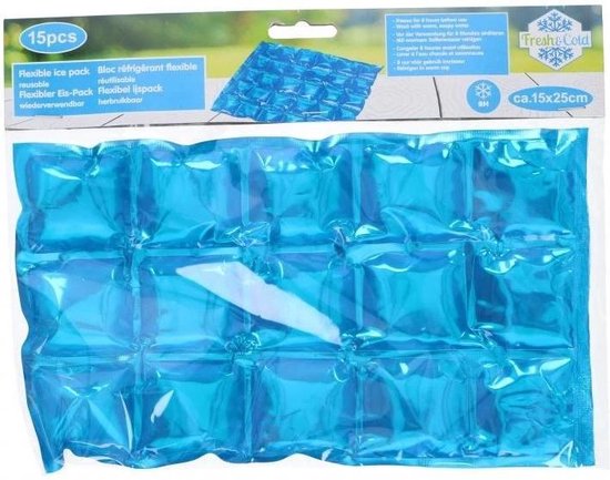 5x Stuks herbruikbare koelelementen/icepacks 15 x 25 cm - Flexibele koelelementen voor koeltas/koelbox van Orange85