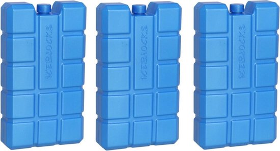 5x stuks koelelementen 400 ml 9,5 x 16 cm blauw - Koelblokken/koelelementen voor koeltas/koelbox van Benson