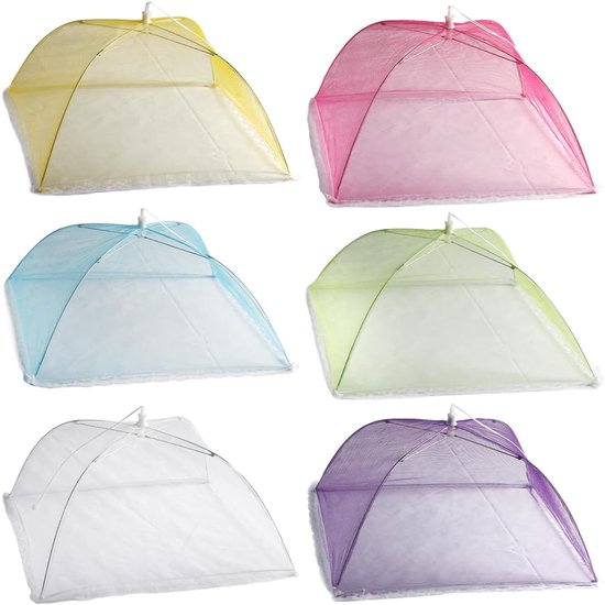 6-delige Food Cover Set - Fruitvliegbescherming - Insectenbescherming voor voedsel - Fruitopslag - Cakehoes - Opvouwbaar - Vliegennet - Voedselhoezen