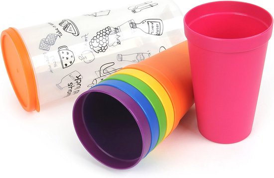 6-delige Picknick Beker Set - BPA-vrije Camping Mokken met Bewaardoos