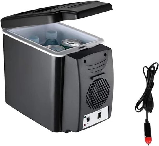 6-liter 12-volt elektrische koelkast – Draagbare mini-koelkast/vriezer Geschikt voor in de auto – Koel- en verwarmingsapparatuur Geschikt voor in de auto