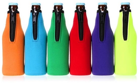 6-pack bierkoelers - PU-geïsoleerde houders voor 12oz flessen - Houd bier koud en handen warm (kleurrijk) van Koozie