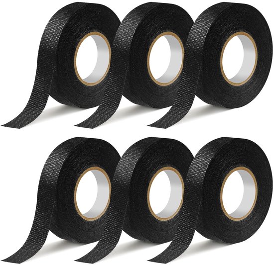 6 Rollen Kabelboom Tape, 19mm 15m Lawaai Bedrading Harness Tape