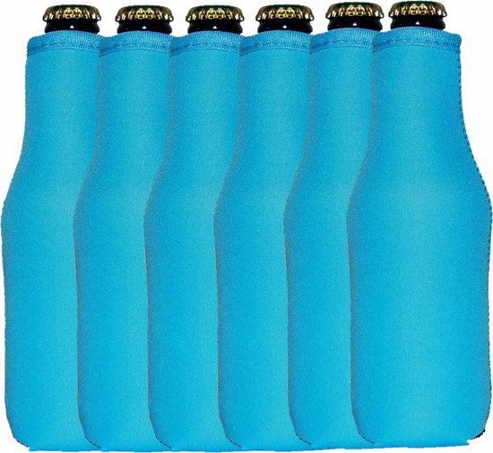6 st. bierfleshouder- flessen koel houder | bierfleshoes | Exclusief Blauw van Yayago