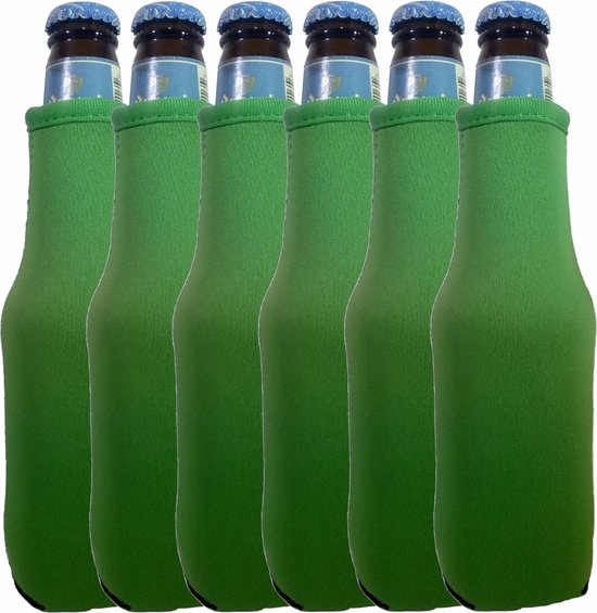 6 st. bierfleshouder- flessen koel houder | bierfleshoes | Groen - Specialties by Eizook