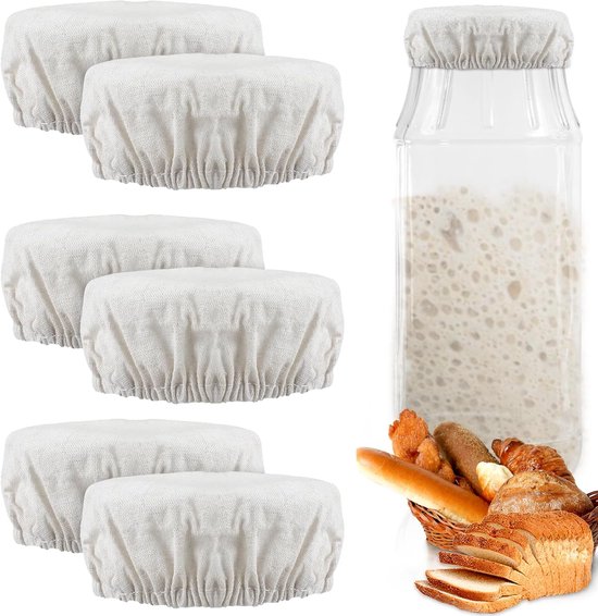 6 Stuks- 20cm- Voedselkap- Voedselafdekking- Vliegenkap -Afdekhoezen voor Voedsel -Afdekhoezen voor Gistmand -herbruikbare komdeksels - Elastische Rand-stoffen komdeksel-Deegrijzing Opslag-Geschikt voor borden, kommen en bakjes-Bescherm je eten