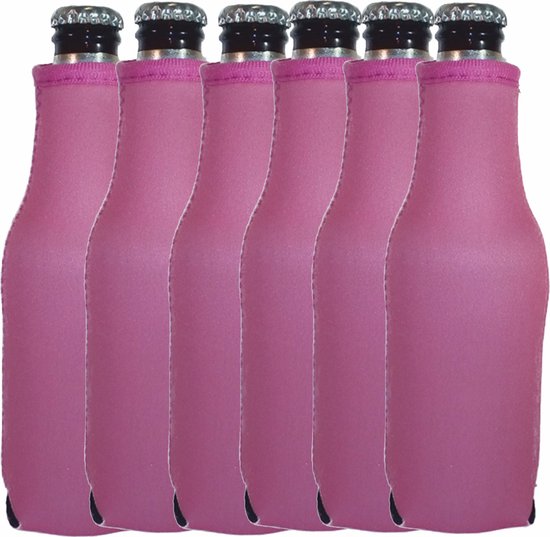 6 stuks bierfleshouder- flessen koel houder - bierfles - Roze Specialties by Eizook van EIZOOK