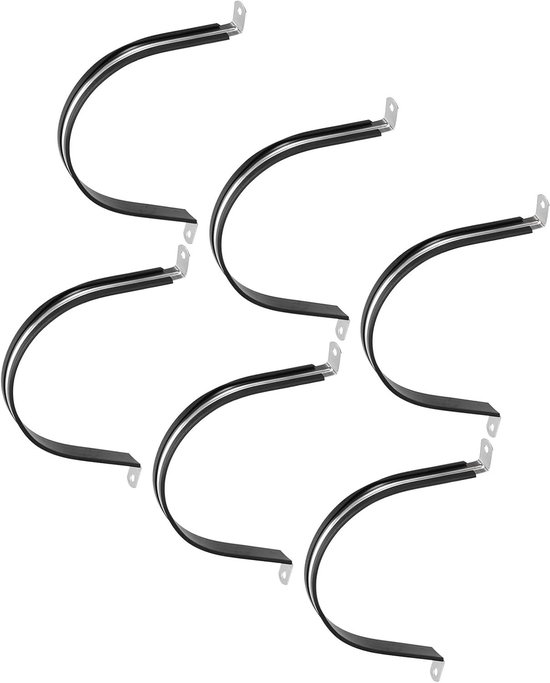 6 Stuks Rubber Pijp Tape en RVS Slang Klemmen - U Vormige Metalen Klem voor Elektriciteit, Afvoer en Loodgieterswerk