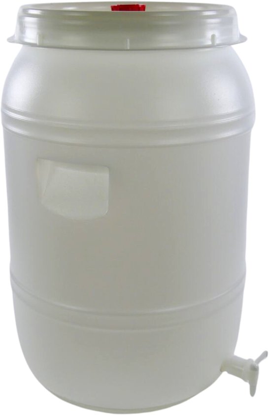60 Liter Kunststof Drankvat met Kraan en Waterslot - Ideaal voor Bierbrouwen en Vloeistofopslag van Gistplan