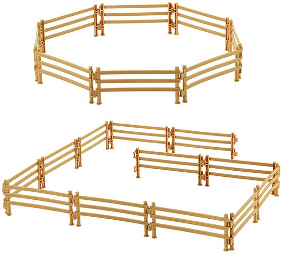 60 Pcs Corral Fencing Panel Accessories Plastic Fence Horse Corral Fencing Accessories Plastic Farm Fence Fence Fences Farm Mini Plastic Garden Fence Farm Animals DIY Dollhouse Decoration van Merkloos