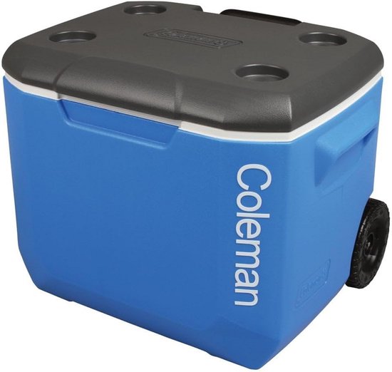 60 QT Koelbox met Wielen - 56 Liter Capaciteit, 4 Dagen Koeling, Ideaal voor Kamperen en Picknicks