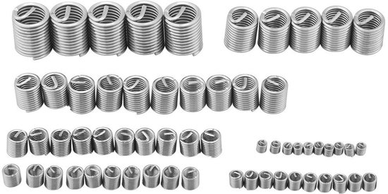 60 stks Roestvrij Staaldraad Reparatieset M3 M4 M5 M6 M8 M10 M12 Stalen Schede Rolde Draad Type Reparatie Schroef Insert Assortiment Kit