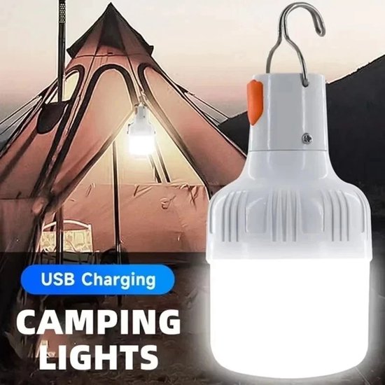 60W oplaadbare LED-campinglantaarn (USB) – Draagbare noodverlichting met haak