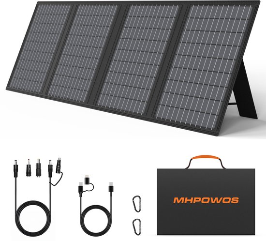 60W Opvouwbaar Zonnepaneel, 24% Omzettingsefficiëntie, IP67 Waterdicht, USB‑A USB‑C DC Uitgang, Draagbare Zonneoplader voor Powerstation, Kamperen en Buiten