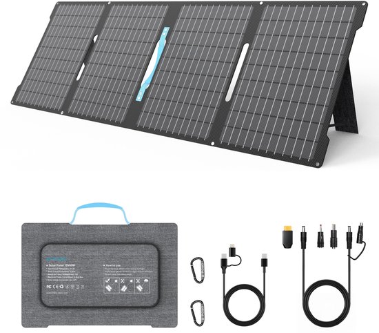 60W Opvouwbaar Zonnepaneel, Draagbare Zonneoplader met ETFE, IP67 Waterbestendig, USB-A USB-C DC Uitgang voor Kamperen & Powerbank