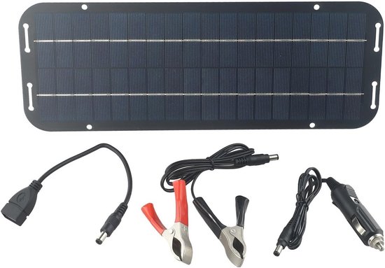 60W Zonnepaneel 12V Trickle Acculader voor Auto, Boot en Camper - Waterdicht en Efficiënt