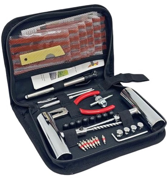 61-delige bandenreparatieset voor snelle afdichting - universel gereedschapset voor auto, vrachtwagen en motorfiets van Merkloos